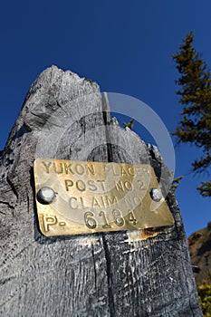 A Historical Placer Gold Mine Stake photo