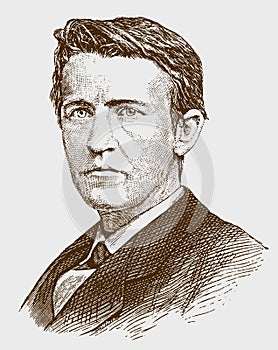 Historical portrait of young thomas alva edison the famous american inventor