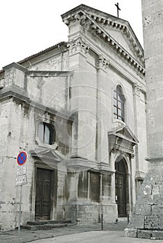 The historical Pula Cathedral - the Cathedral of the Assumption of the Blessed Virgin Mary in Pula, Croatia.