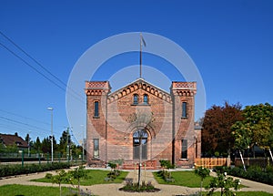 Historical Rail Way Station in the Old Village Halbe in the Mark Brandenburg