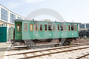 Historical 4-wheel railway carriage