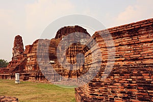 Historical and religious architecture of Thailand - ruins of old Siam capital Ayutthaya.