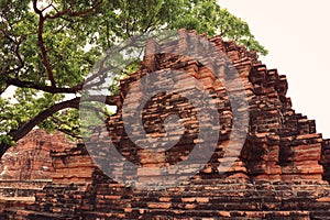Historical and religious architecture of Thailand - ruins of old Siam capital Ayutthaya.