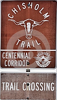Historical Roadside Sign for Chisholm Trail, Okarche