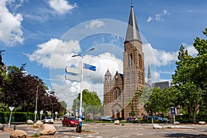 The historical Roman Catholic Sint-Pancratius church in Sassenheim