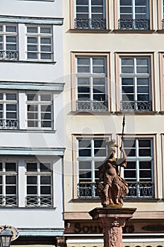 Historical Romer Square in the city of Frankfurt Main, Germany