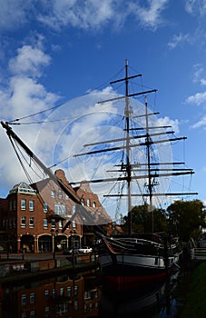 Historical Sailing Ship in the Town Papenburg, Lower Saxony