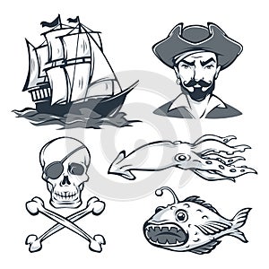 Historical Sailor Vector collection for your Retro Logo