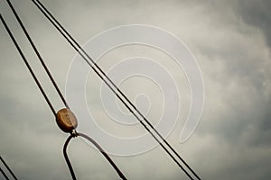 Historical sailship ropes ready for adventure