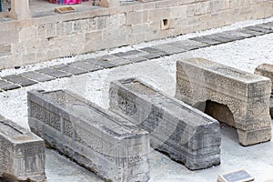 Historical sarcophagi found in Baku, Icherisheher ruins.