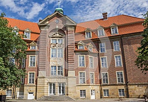 Historical school building in the center of Munster