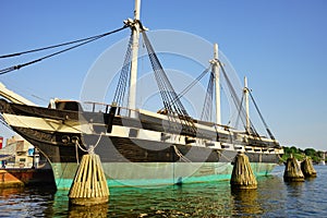 A historical ship in Baltimore inner harbor