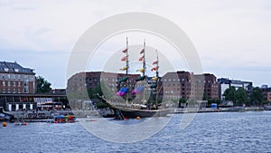 The Historical Ship in the Harbour of Copenhagen.