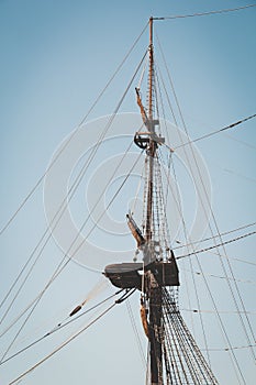 Historical Ship: Single Fore Mast of an Ancient Ship