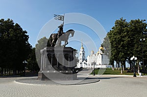 Historical sights in park of Vladimir city, Russia