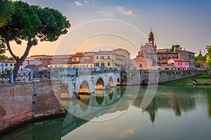 Historical sightseeing of Italy. Rimini downtown