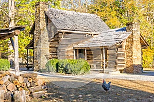 Historical Smoky Mountain Farm House and Firewood Hut