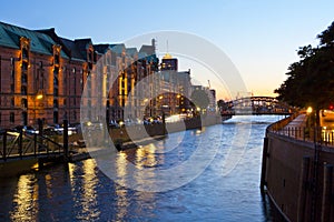 Historical speicherstadt in hamburg photo