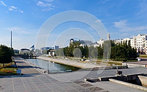 Historical square Iset river Yekaterinburg