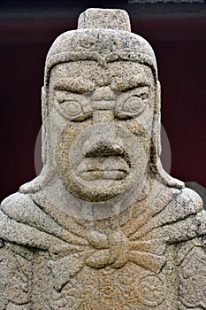 Historical statue of general in Ancient China