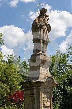 Historical statue of Jan Nepomucky, Dobromilov, Czechia
