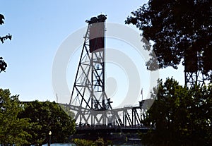 Historical Steel Bridge in Downtown Portland, Oregon