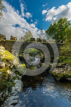 Historical Stone Bridge the first road between Hjelmeland and Ardal, Hauske roadside picnic area, Norway