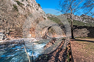 The historical stone bridge of Pyli