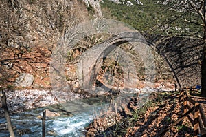 The historical stone bridge of Pyli