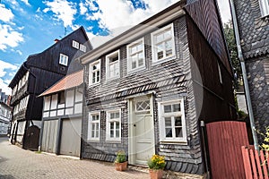 Historical street in Goslar, Germany