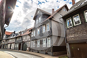 Historical street in Goslar, Germany