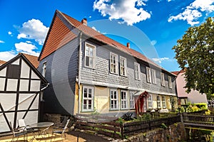 Historical street in Goslar, Germany