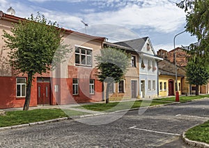 Historická ulice ve městě Kežmarok, Slovensko