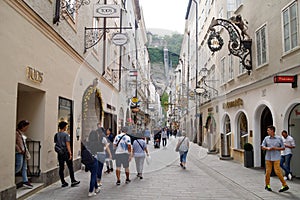 historical street in Salzburg, Old town