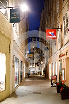 historical street in Salzburg, Old town