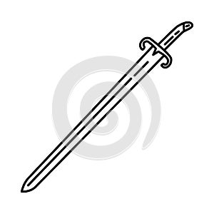 Historical Sword of Umar ibn al-Khittab Icon. Doodle Hand Drawn or Outline Icon Style