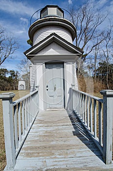 The historical Three Sisters Lighthouses on Cape Cod Massachusetts, New England