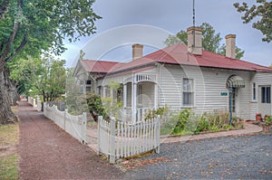 Historical timber houses at Ross in Tasmania, Australia