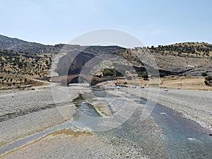 Historical touristic Severan Bridge also called cendere bridge in city of adiyaman