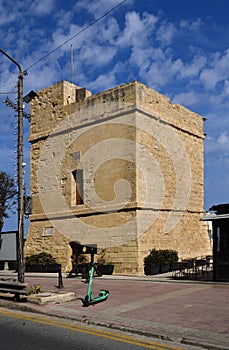 Historical Tower in the Town Sliema on the Island Malta