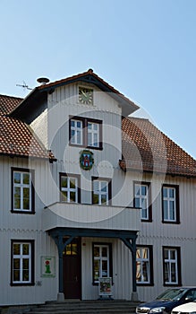 Historical Town Hall in the Old Town of Ilsenburg in the Harz Mountains, Saxony - Anhalt