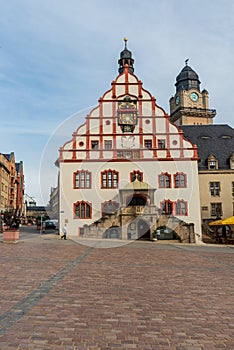 Historical town hall in Plauen city in Germany
