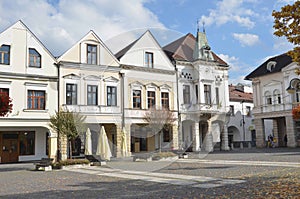 Historical town square in autumn