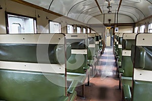 Historical train carriage inside view
