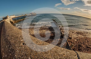 Historical Victorian pier in Cromer beach, North Norfolk