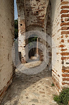 Historical view of the city of Cittadella, with medieval walls, Padova, Italy