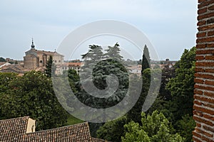 Historical view of the city of Cittadella, with medieval walls, Padova, Italy