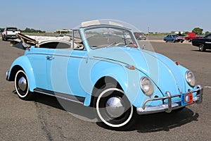 Historical Volkswagen Beetle Cabriolet on display at the Antique Automobile Association of Brooklyn Annual Spring Car Show