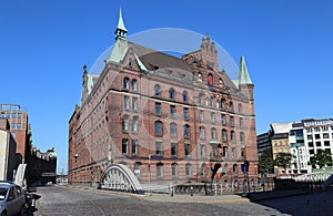 Historical warehouse in Speicherstadt in Hamburg, Germany