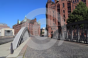 Historical warehouses in Speicherstad district in Hamburg, Germany